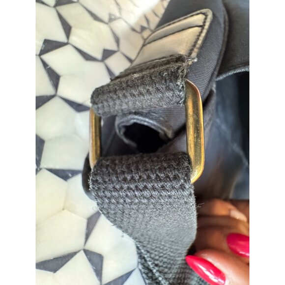 Ralph Lauren Black Messenger Bag With Gold Crest Logo - Shoulder Crossbody - Picture 11 of 16